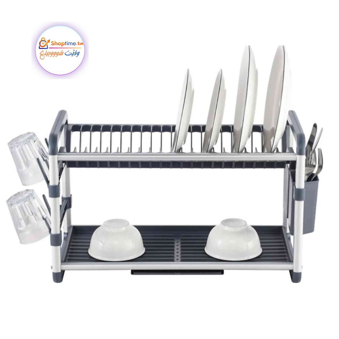 Égouttoir à vaisselle en aluminium à 3 niveaux