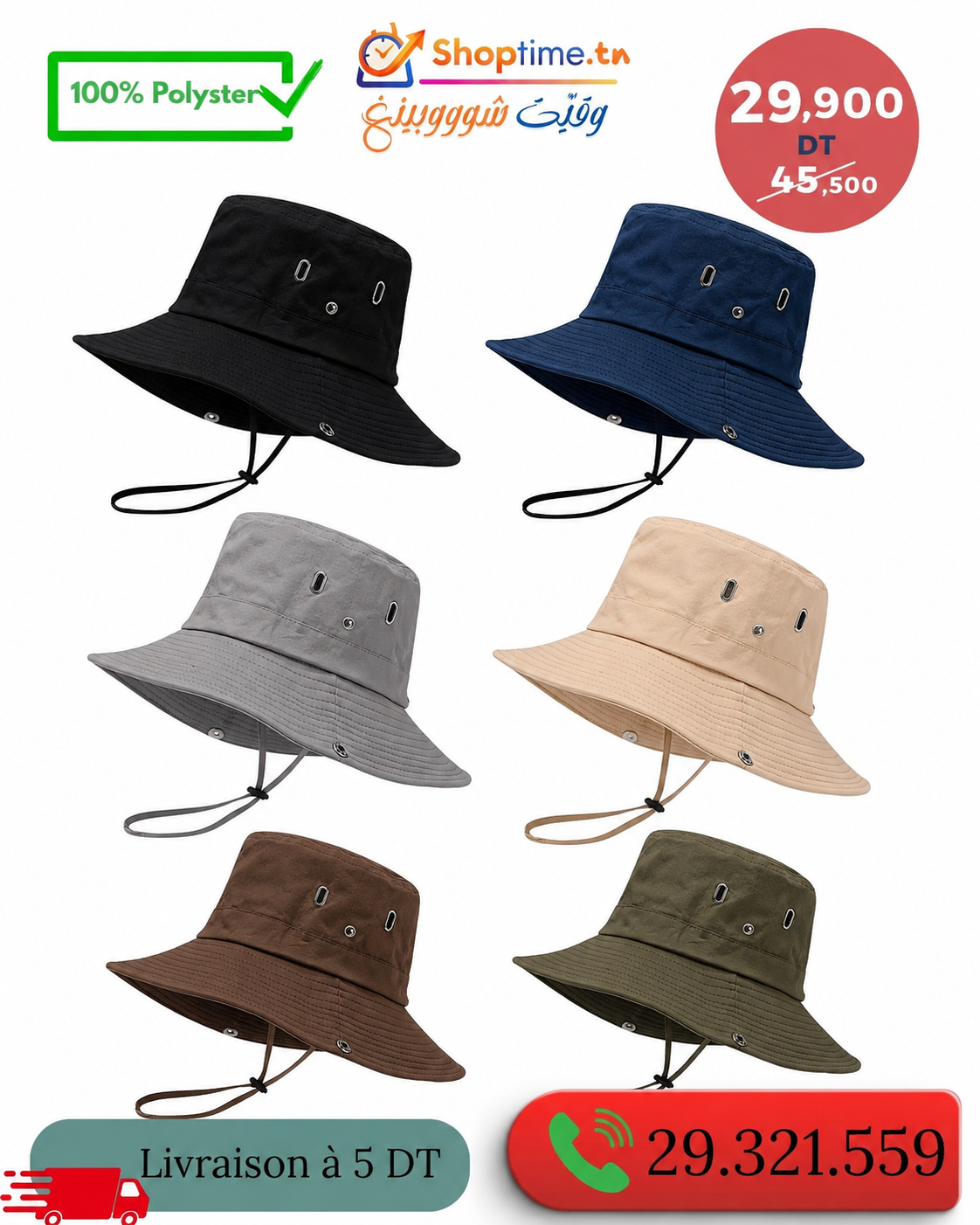 Chapeau de Soleil Unisexe à Large Bord